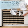 thumbnail image 4 of Black Striped Small Sink Skirt, Bathroom Vanity Cabinet Adhesive Curtain, Farmhouse Country Minimalist Tan Stripes Utility Under Sink Cover Decorative Kitchen Cabinet Curtains 10"x11", 4 of 8