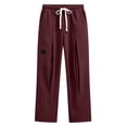 thumbnail image 3 of Lmueinov Men's Waffle Knit Wide Leg Sweatpants Elastic Waist With Drawstring Front Pleats With Deep Side Pockets For Fall And Winter Wear, S-3XL, 3 of 6
