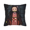 thumbnail image 1 of Funda de cojín de pana suave Demon Slayer, 18 x 18 pulgadas, funda de almohada decorativa para sofá, dormitorio, cama, silla y sala de estar, 1 of 8