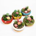thumbnail image 4 of Plant Pots Indoor with Drainage: Ceramic Pots for Plants, 7In Creative Large Caliber Glazed Ceramic Orchid Bonsai Succulent Planter with Drainage, Shallow Planter (Green), 4 of 7