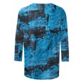 thumbnail image 5 of Jusqu'à 30 % de Réduction DYTTDG T-shirt Grande Taille pour Femmes Manches 3/4 Hauts Imprimés Col Rond Blouse Décontractée Ample Hauts pour Femmes, 5 of 5