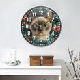 thumbnail image 2 of Yayeee Wall Clock Battery Operated 9.5" Silent Quartz Non-Ticking for Living Room Decor, Flowers and Cat, 2 of 8