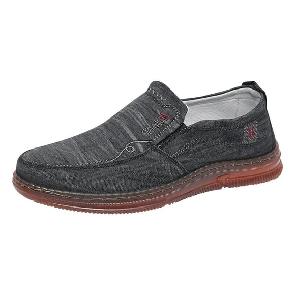 Ketyyh-chn99 Mens Slip On Shoes 2024 Breathable Sneakers Business Casual Breathable Soft Sole Comfortable Dress Shoes Leather Shoes for Men Black,9
