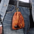 thumbnail image 3 of Vintage Purse Leather Pouch Drawstring Bag Jewelry Storage Bag Coin Purse Personality Coin Purse For Men and Women- Brown, 3 of 5
