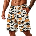 thumbnail image 2 of Sewkxo Mens Halloween Horror Pattern Soft Cotton Sleep Shorts Casual Indoor Home Pajama Lounge Shorts,Black M, 2 of 5
