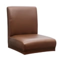 thumbnail image 1 of DOLITY Elastic Solid Stool Short Back Dining Chair Slipcover Modern Removable Anti-dirty Kitchen Seat Stretch Chair Cover Coffee, 1 of 9
