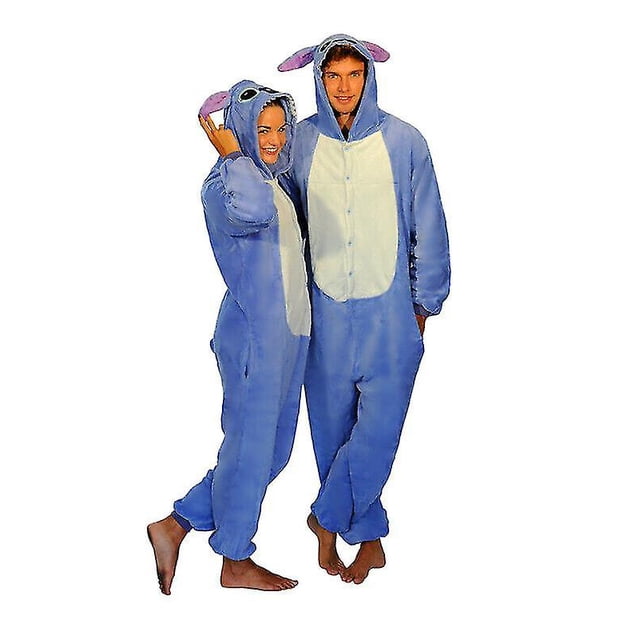 Stitch Blue Pink Unisex Onesiee Kigurumi Fancy Dress Costume Hoodies Pajamas_f