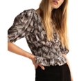 thumbnail image 3 of Free People Women's Cotton XOXO Snake Printed Smocked Crop Top Black XS, $88 NWT, 3 of 7