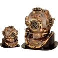 thumbnail image 3 of Antique Style Scuba Divers Helmet Collectible Design Us Navy W/Base 18" Rustic Vintage Home Decor Gifts, 3 of 4
