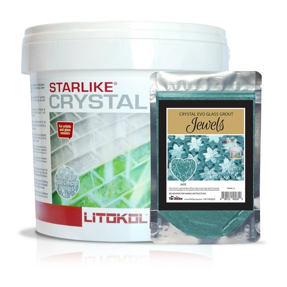 The Tile Doctor Crystal Glass Grout Jewels Jade - Glass Epoxy Grout Glitter Additive for Tile, Backsplash, Pool, Kitchen, Bathroom - 5.5 lbs