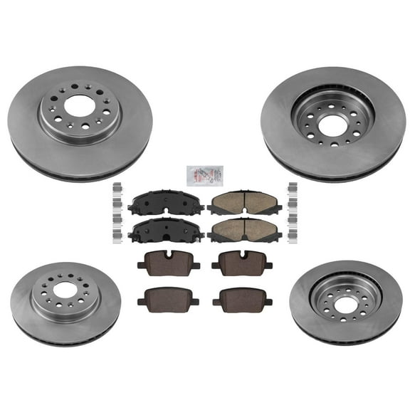 Front & Rear Coated Brake Rotors & Ceramic Pads For Chevrolet Blazer 2021-2022