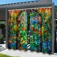 thumbnail image 5 of Vacemry Under $5 Outdoor Curtain Panel, Waterproof Sunshade Drape for Patio, Painted Glass Design Window Cover, Garden Decoration Sheer, Decorative Outdoor Curtain for Privacy Protection, 5 of 8