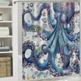 thumbnail image 6 of Shiartex Octopus Shower Curtains for Bathroom Blue Ocean Monster Nautical Kraken Polyester Fabric Home Decoration with Hooks 36x72, 6 of 7