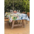 thumbnail image 2 of Easter Outdoor Tablecloth - 54x80 Inch Rectangle Dining Table Cover, Spring Bunny Sheep Floral Eggs Botanical Blue Check Waterproof Outdoor Table Cloth with Umbrella Hole & Zipper for Picnic/Patio, 2 of 7