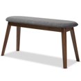 thumbnail image 1 of Baxton Studio Easton Upholstered Bench in Dark Gray and Walnut Brown, 1 of 8