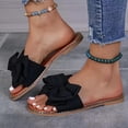 thumbnail image 5 of Abomasnow Women's Bow Knot Slides Open Toe Flat Sandals Summer Slip On Slippers, 5 of 7