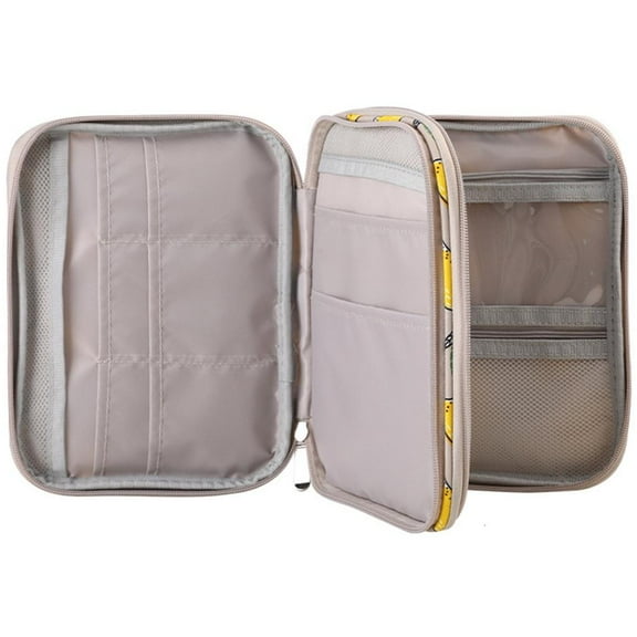 YIEMEEN Crochet Hook Case Yellow Lemon Storage Bag Knitting Needle Carrying Bag Storage Case Double Organiser Bag for Crocheting