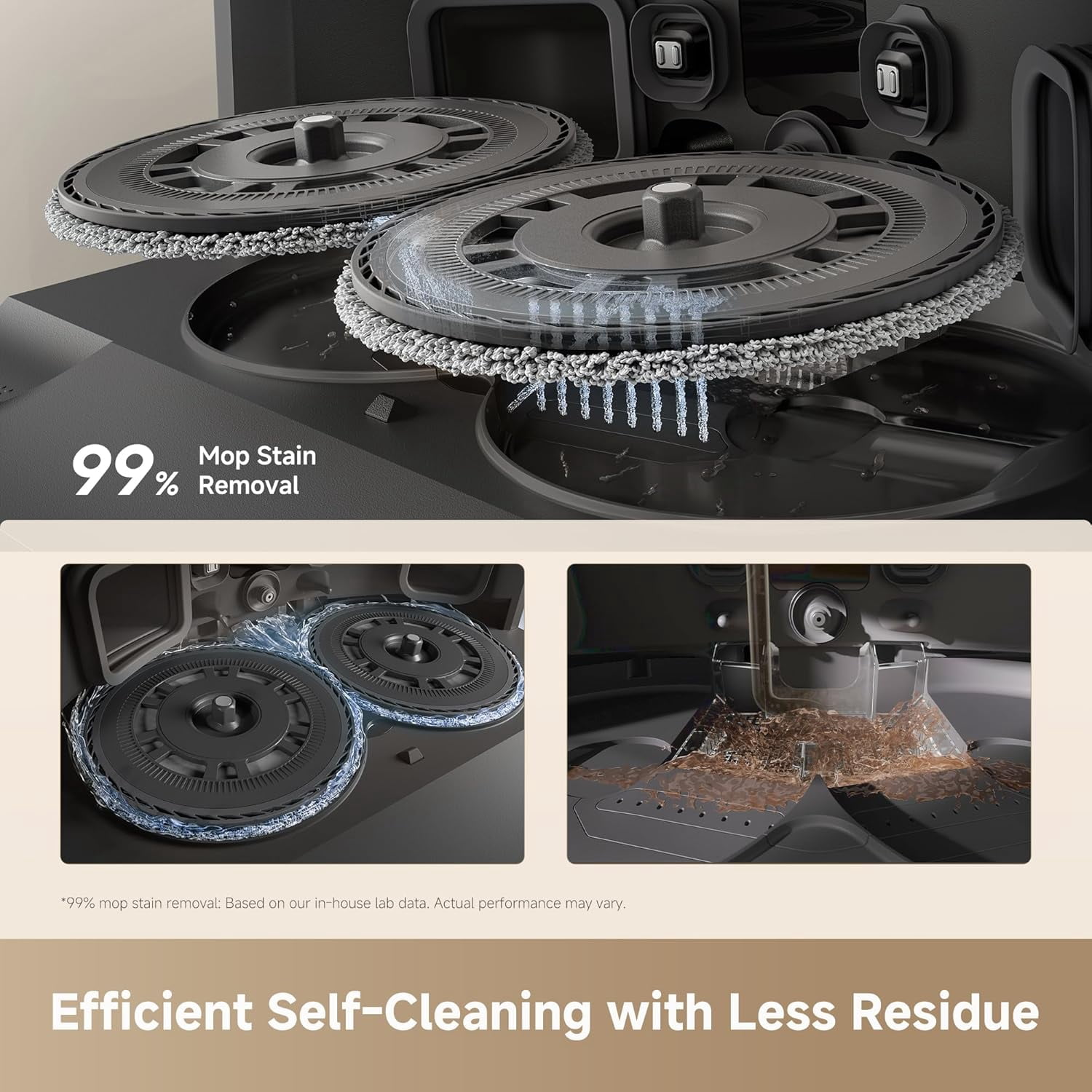 DREAME Robot Vacuum and Mop, 25000Pa Suction, Pet Hair Anti-Tangle, 100 Days Auto-Empty, Self Mop Cleaning & Drying, Mop Extend for Edge Cleaning, Smart Obstacle Avoidance, Voice & App Control,Black