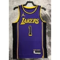thumbnail image 2 of hot pressed 2023 nba Los Angeles Lakers No .1 Russell purple basketball jersey Gao Jiahui unisex, 2 of 2
