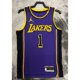 thumbnail image 2 of hot pressed 2023 nba Los Angeles Lakers No .1 Russell purple basketball jersey Gao Jiahui unisex, 2 of 2