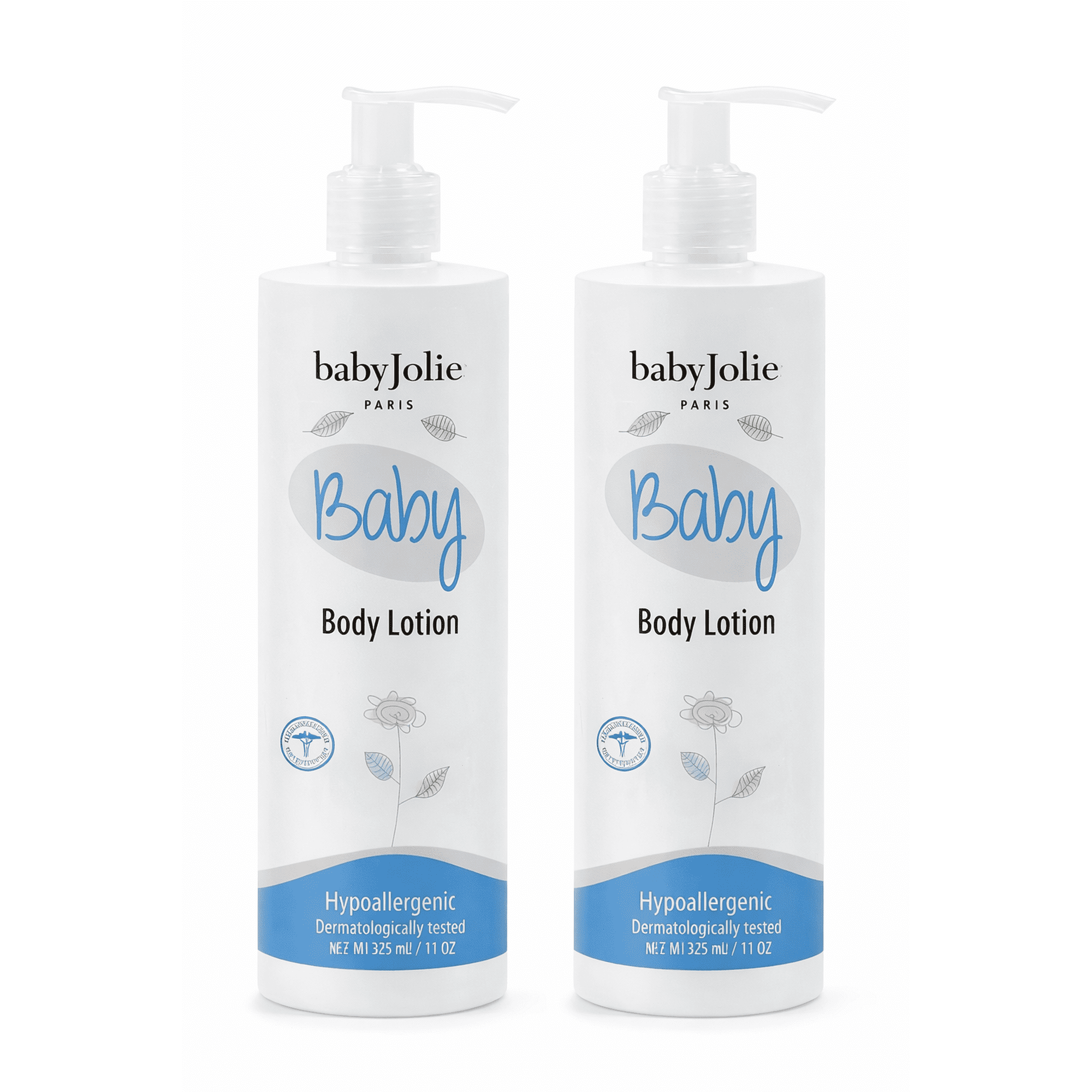 Baby Jolie Baby Body Lotion 2 Pack, Gentle Moisturizing Lotion with Shea Butter, 11 oz
