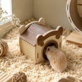 thumbnail image 6 of Natural Wood Hamster House Maze Multi-Chamber Hideout and Removable Platform, Wooden Small Animal Habitat Hideaway for Hamsters and Gerbils(4.7Inch,A), 6 of 6