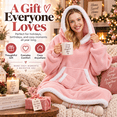 thumbnail image 5 of LuckyApr Wearable Blanket,Hoodie Blanket Oversized Sherpa Blanket for Adult(Pink), 5 of 8