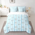 thumbnail image 2 of Homewish Kawaii Bow 7pcs Bedding Comforter Set for Boys Girls,Blue White Stripes Queen Bedding Sets Super Cozy,Polka Dots Queen Sheet Sets,Luxury Bedroom Decor,Reversible, 2 of 8