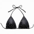 thumbnail image 5 of mgoYE Women'S Bikini Tops Women's Polka Dots Vacation Swim Top Halter Triangle Tie Back Bikini Tops(Silver,L), 5 of 5
