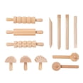 thumbnail image 1 of TISHITA Wooden Tools Set, 1 Set Rolling Pin Slime Mold Art Clay Educational Toys, 1 of 8
