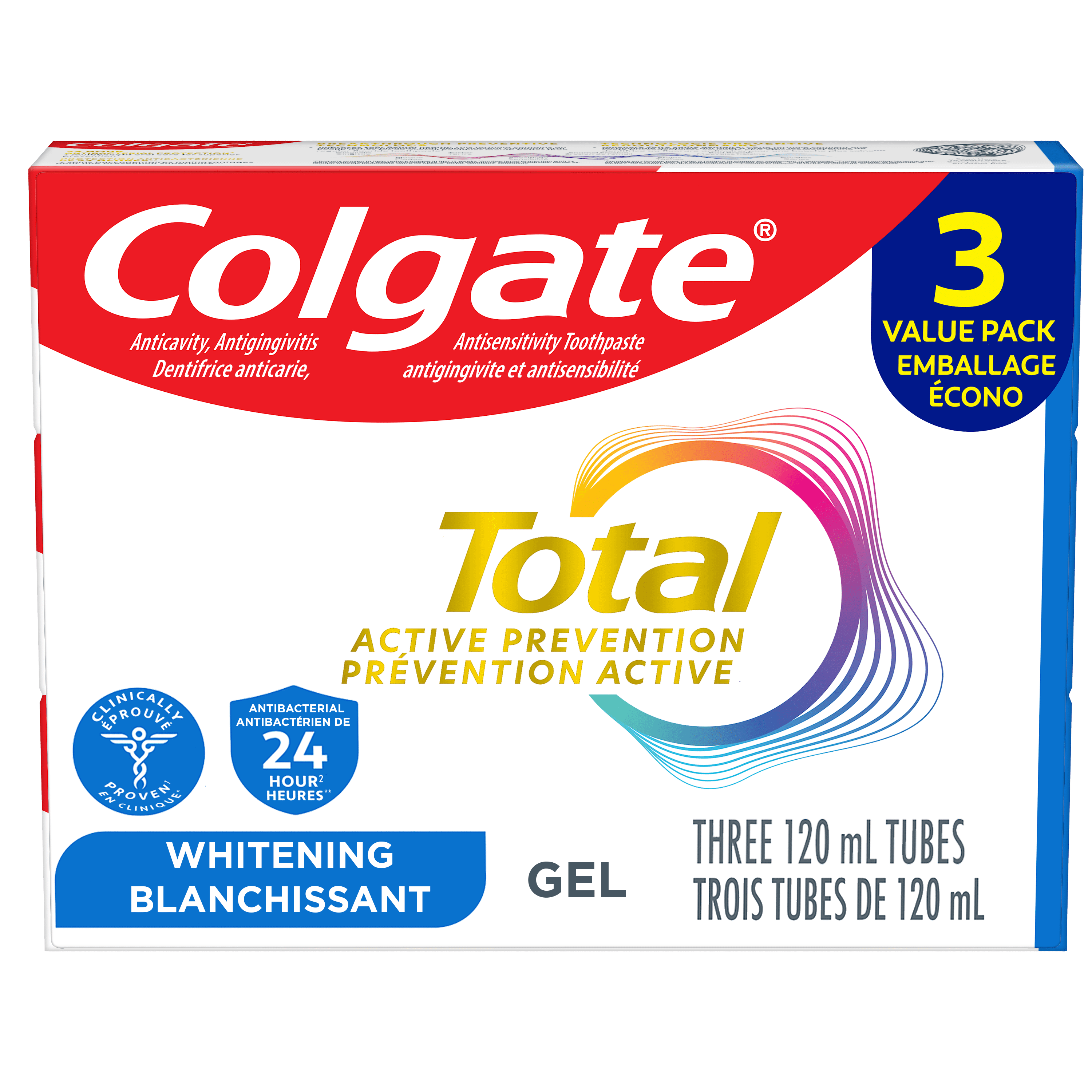 Colgate Total Active Prevention Whitening Toothpaste, Mint - Walmart.ca