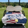 thumbnail image 2 of Uorisanigo Golf US Flag Golf Cart Seat Covers Seat Blanket with 4 Front Pockets, Universal Golf Cart Accessories for EZGO, Club Car and More 2-Seat Carts, Non-Slip & Easy to Clean, 2 of 6