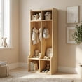 thumbnail image 1 of Coat Locker with 2 Sections – 4 Storage Cubbies and 4 Hooks – Durable Organizer for Home, Study Room, Nursery, Kindergarten, 1 of 6