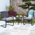 thumbnail image 2 of Canddidliike Patio 3 Piece Furniture Set, Bistro Table with Umbrella Hole and Cushioned Wicker Spring Chairs, 2 of 5