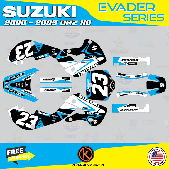 Kalair GFX Graphics Kit for Suzuki DRZ110 (2002-2009) Evader Series