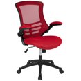 thumbnail image 1 of Mid-Back Red Mesh Swivel Ergonomic Task Office Chair with Flip-Up Arms, 1 of 9