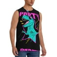 thumbnail image 2 of Balery Rex Dinosaur With Sunglasses Men's Sleeveless Muscle Shirts Workout Tank Top, Moisture Wicking, Odor Protection-3X-Large, 2 of 8