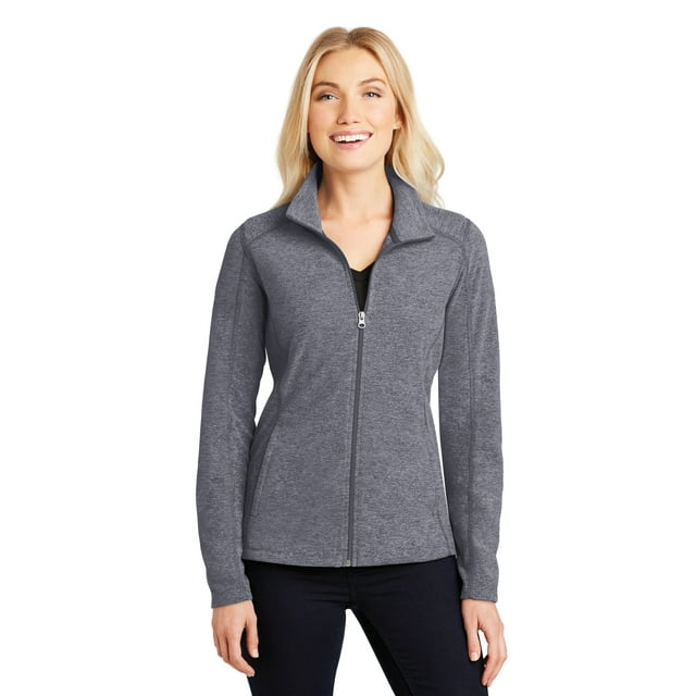 Chaqueta Port Authority® Ladies Heather Microfleece con cremallera completa. L235 Autoridad Portuaria L235