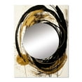 thumbnail image 2 of Designart "The Art Of Chaos Black and Gold IV" Abstract Painting Mirror Wall Decor - Modern Black Abstract Large Mirror Wall Decor For Bedroom - 32" x 24" Inch, 2 of 5