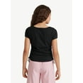 thumbnail image 2 of Justice Girls Square Neck Short Sleeve Top, Sizes XS - XLP, 2 of 7