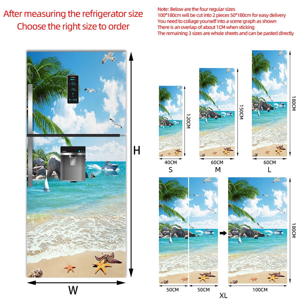 Wine Printed Refrigerator Door Sticker Cigarette Beer With Cup Wallpaper  For Kitchen Living Room Fridge Freezer Covering Murals