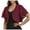 Wine, variant on WENWU Women Fashion Solid Short Sleeve Cropped Open Front Chiffon Cardigan Big Sweater Cardigan Sweaters for plus Size Women