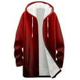 thumbnail image 5 of Bovxnpu Winter Coats for Women, Women's Oversized Jackets Gradient Print Long Sleeve Zip Up Hooded Pocketed Fleece Lined Top Warm Winter Clothing, 5 of 6