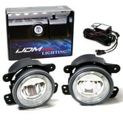 Angle View: iJDMTOY Xenon White LED Daytime Running/Fog Lamps Compatible With Jeep Wrangler Grand Cherokee Dodge Charger Magnum, (6) CREE XP-G LED Lights as Halo DRL & (1) 10W CREE XB-D LED Light as Fog Light