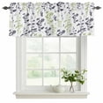 thumbnail image 2 of Grey Green Botanical Valances for Windows, Decorative Rod Pocket Window Valance Curtains, Watercolor Spring Floral Summer Leaf Short Curtain Drapes for Kitchen/Living Room, 2 Panels, 42" W x 12" L, 2 of 8