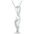 thumbnail image 2 of Diamond Princess 10kt White Gold Womens Round Diamond Seahorse Animal Pendant 1/20 Cttw, 2 of 2