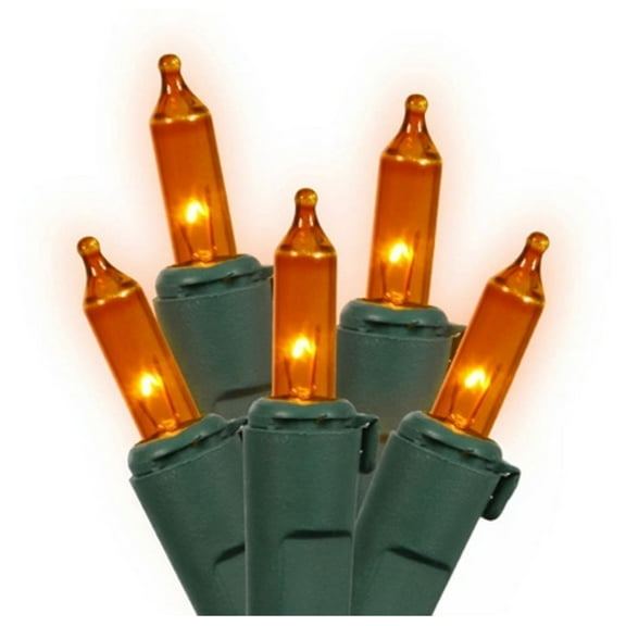 Northlight Mini Incandescent Net Style Christmas Lights - 4' x 6' - Orange - Green Wire