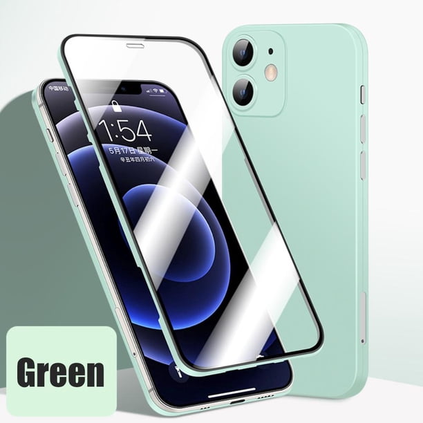 Protector De Pantalla De Cobertura Total De Alta Definición Compatible Con Iphone12 / Iphone12 Mini Película De Protección Anti Huella Digital Estuche De Doble Cara Minnieouse EL016572-11