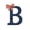 B, variant on Wooden Letter A Decorative Monogram with Star Pattern and Striped Bow for Wall Hanging Door Decor Nursery Bedroom Living Room