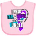 thumbnail image 3 of Inktastic Suicide Prevention I Wear Teal and Purple For My Uncle Boys or Girls Baby Bib, 3 of 4